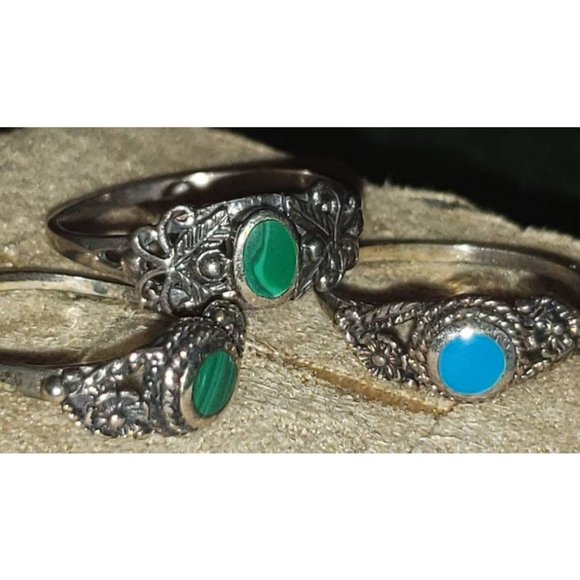 Sterling Silver Turquoise Rings*Silver Ring*Sterling Ring*Sterling Silver Ring*S - Picture 7 of 9